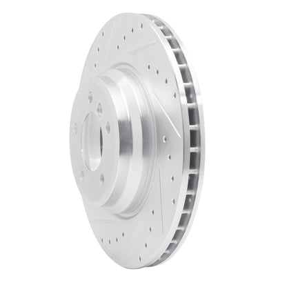 R1 Concepts R1 07-15 BMW 335XI Front Left Drilled & Slotted Silver Brake Rotor