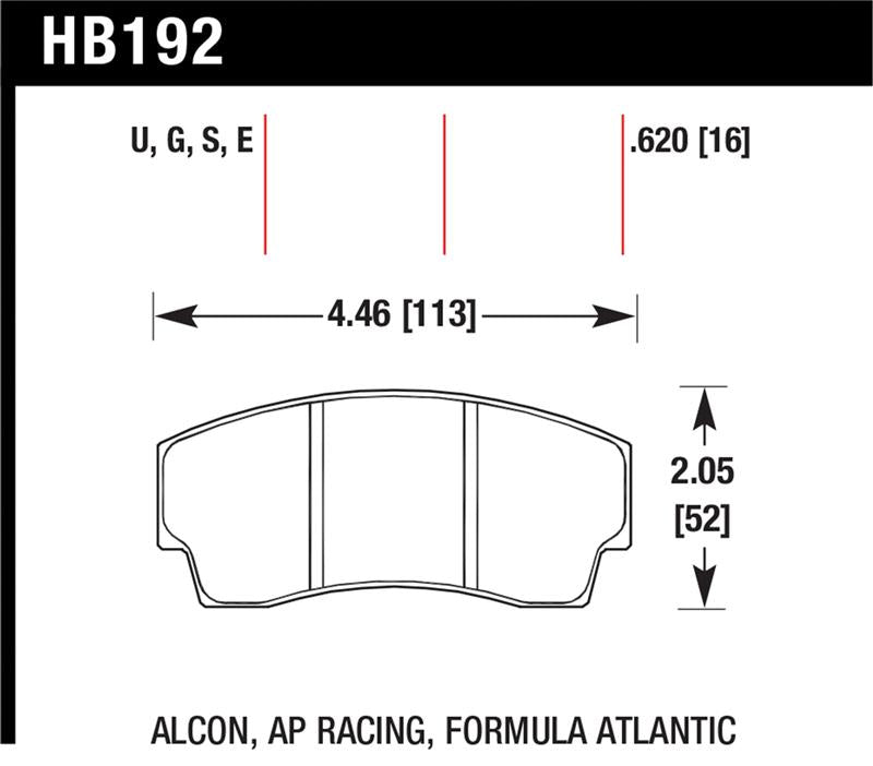 Hawk Performance Hawk AP Racing CP4567 / CP5040-10/11/12/13S4 / CP5100 / CP5108 / CP6760 DTC-60 Race Brake Pads