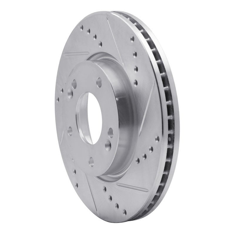 R1 Concepts R1 03-13 Hyundai Sonata Front Right Drilled & Slotted Silver Brake Rotor
