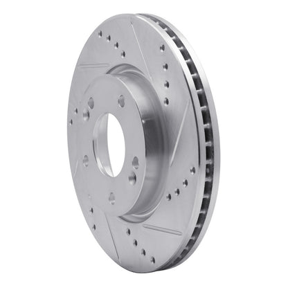 R1 Concepts R1 03-13 Hyundai Sonata Front Right Drilled & Slotted Silver Brake Rotor