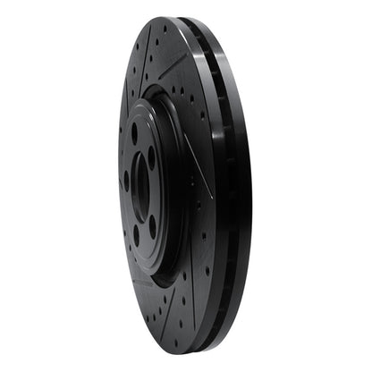 R1 Concepts R1 06-10 Jaguar XK Front Left Drilled & Slotted Black Brake Rotor