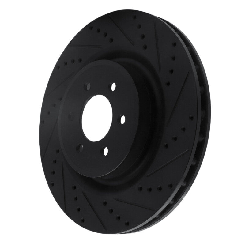 R1 Concepts R1 2003-2017 Dodge Viper Front Right Drilled & Slotted Black Brake Rotor