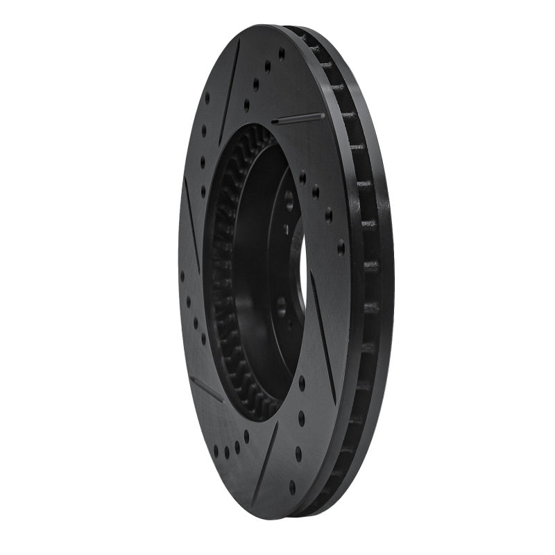 R1 Concepts R1 91-01 Acura Integra Front Right Drilled & Slotted Black Brake Rotor