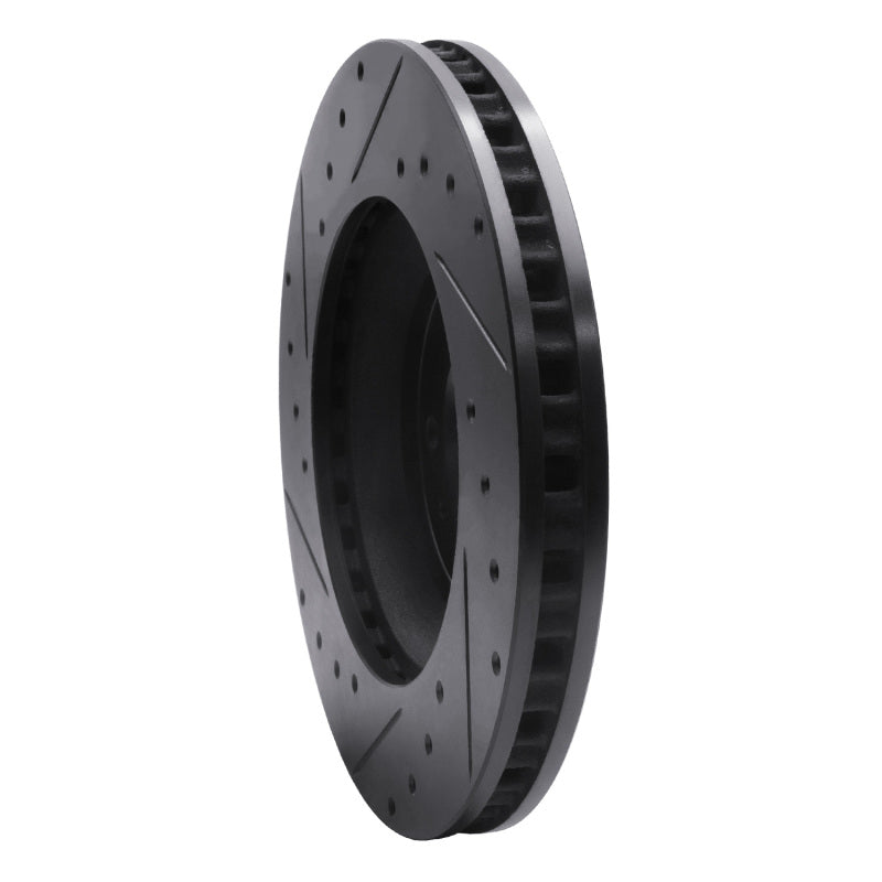 R1 Concepts R1 04-08 Cadillac CTS Front Right Drilled & Slotted Black Brake Rotor