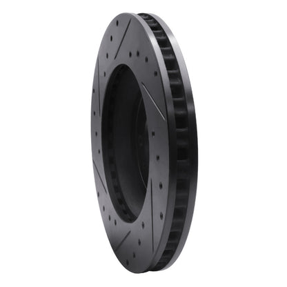 R1 Concepts R1 04-08 Cadillac CTS Front Right Drilled & Slotted Black Brake Rotor