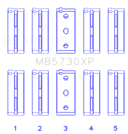 King Engine Bearings Lancia 2.0L HF - (Size STD) Performance Main Bearing Set