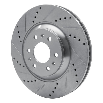 R1 Concepts R1 04-09 Cadillac SRX Front Left Drilled & Slotted Silver Brake Rotor