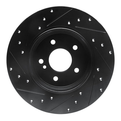 R1 Concepts R1 98-03 Mercedes-Benz E320 Rear Right Drilled & Slotted Black Brake Rotor