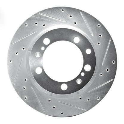 R1 Concepts R1 91-97 Porsche 911 Left Rear Drilled & Slotted Silver Brake Rotor