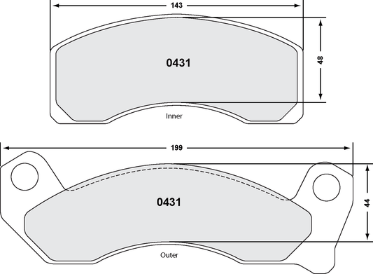 PFC 0431.22 BRAKE PADS Z-RATED FRONT D MUSTANG V10