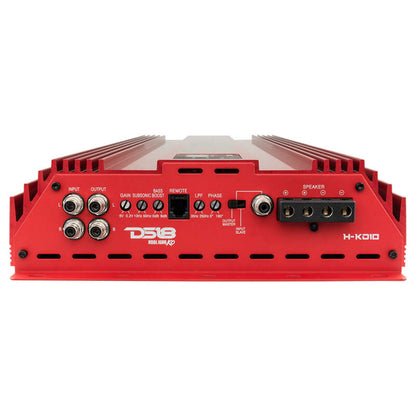 DS18 1-Channel Amp 18000 Burst/0.67ohm 10000/1ohm 5800/2ohm 3500/4ohm Watts RMS w/ Voltmeter Red