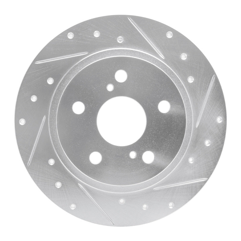 R1 Concepts R1 08-18 Pontiac Vibe Rear Right Drilled & Slotted Silver Brake Rotor