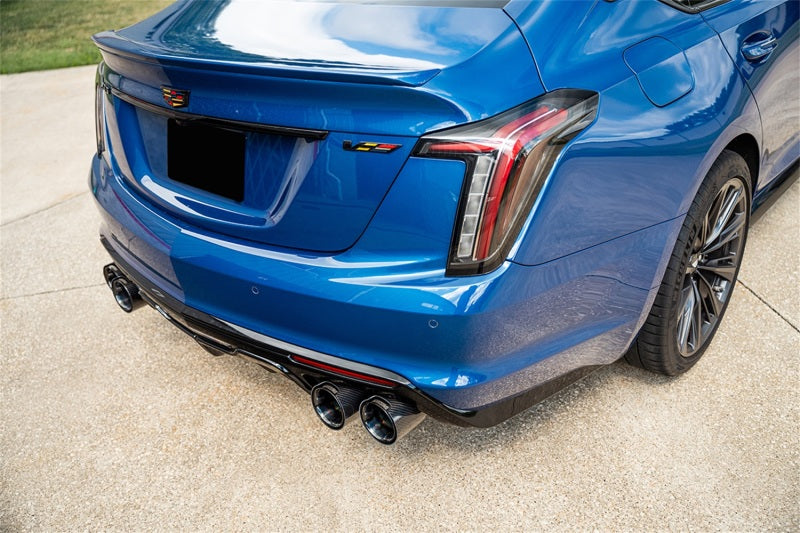 CORSA Performance Corsa 2022-25 Caddy CT5 V Blackwing 3in. Cat-Back w/ Act. Exh. - Dbl X-Pipe - Twin 4.5in. BlkCF Tips