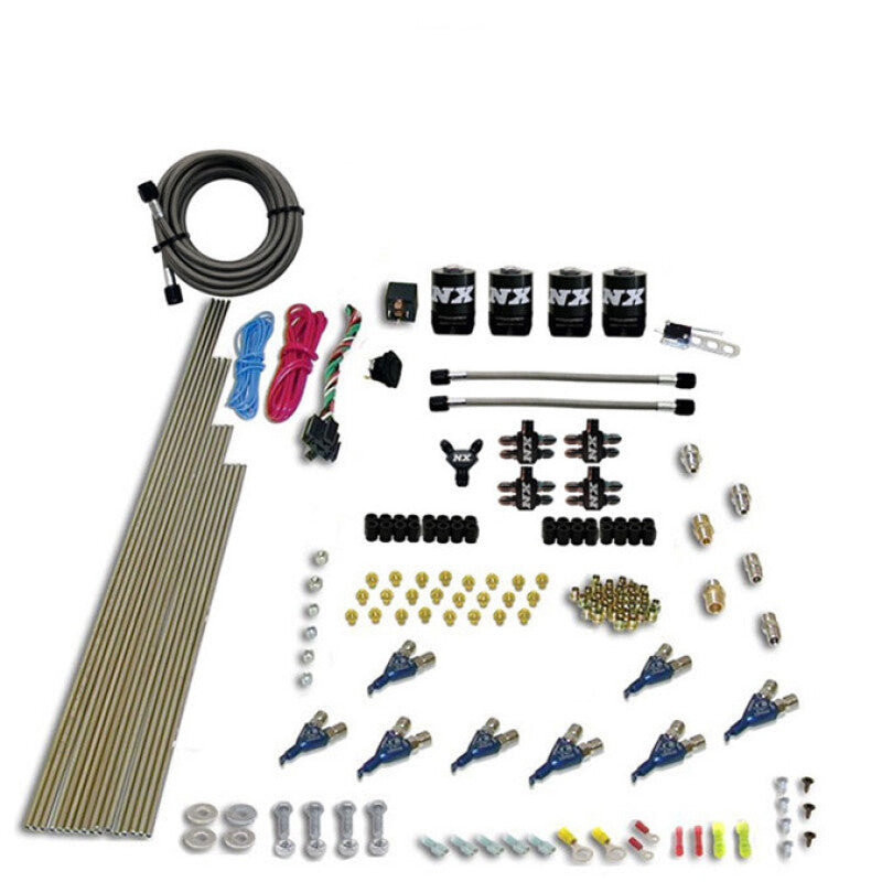 Nitrous Express 8 Cyl Piranha Direct Port 4 Solenoids Nitrous Kit (200-500HP EFI Jets) w/No Bottle