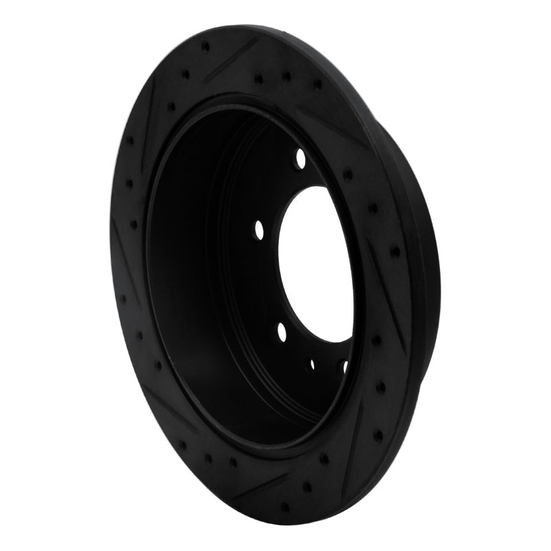 R1 Concepts R1 06-10 Hummer H3 Rear Right Drilled & Slotted Black Brake Rotor