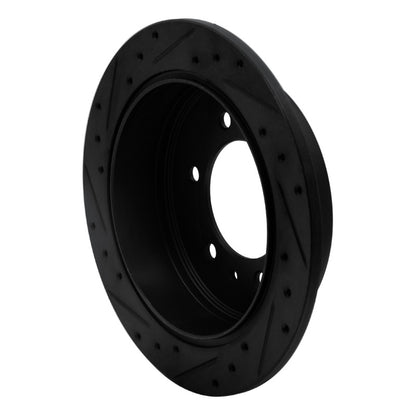 R1 Concepts R1 06-10 Hummer H3 Rear Right Drilled & Slotted Black Brake Rotor