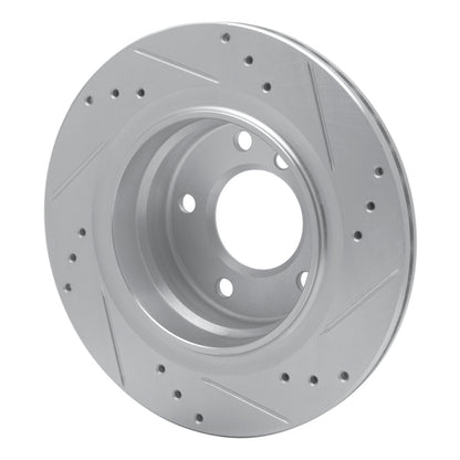 R1 Concepts R1 2003-2008 BMW Z4 Rear Left Drilled & Slotted Silver Brake Rotor