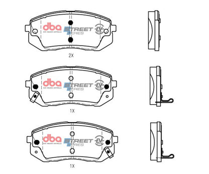DBA 18-23 Hyundai Kona (w/A/T / 305mm Front Rotor) AWD Front SSEV Street Series Brake Pads