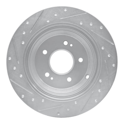 R1 Concepts R1 18-23 Genesis G70 Rear Right Drilled & Slotted Silver Brake Rotor