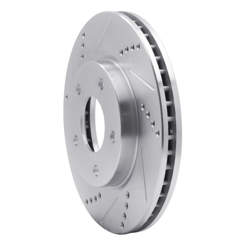 R1 Concepts R1 07-17 Dodge CALIBER Front Left Drilled & Slotted Silver Brake Rotor
