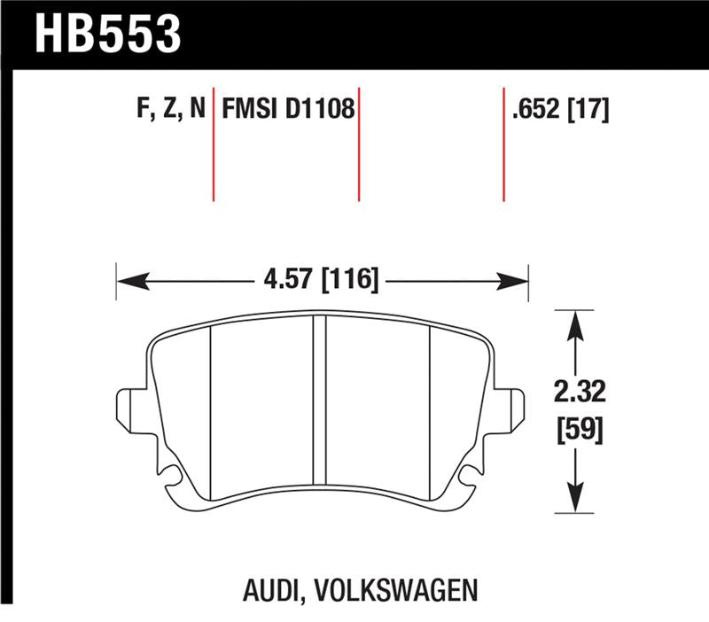 Hawk Performance Hawk 06-07 Audi A6 Quattro / 03-04 RS6 / 04-08 S4 HPS Street Rear Brake Pads