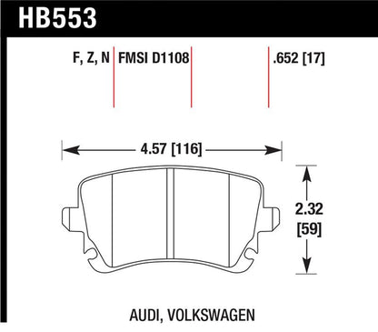 Hawk Performance Hawk 06-07 Audi A6 Quattro / 03-04 RS6 / 04-08 S4 HPS Street Rear Brake Pads