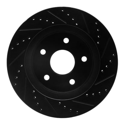 R1 Concepts R1 02-24 Chrysler ASPEN Front Left Drilled & Slotted Black Brake Rotor