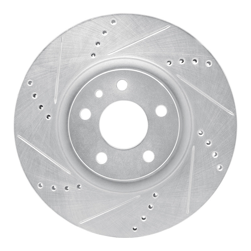 R1 Concepts R1 91-20 Alfa Romeo 164 Front Left Drilled & Slotted Silver Brake Rotor