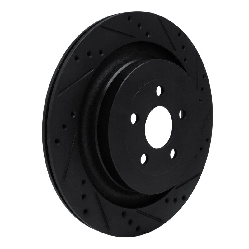 R1 Concepts R1 19-24 Ford Edge Rear Right Drilled & Slotted Black Brake Rotor