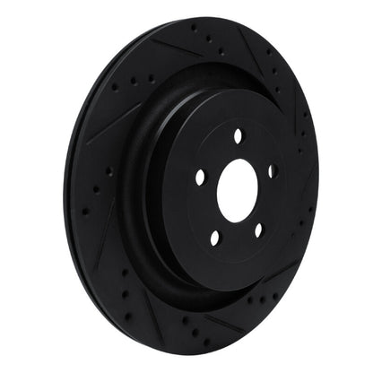R1 Concepts R1 19-24 Ford Edge Rear Right Drilled & Slotted Black Brake Rotor