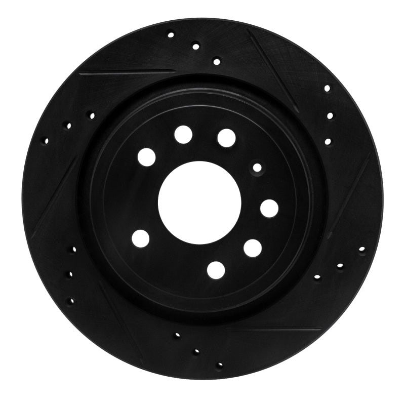 R1 Concepts R1 03-11 Cadillac BLS (Mexico) Rear Right Drilled & Slotted Black Brake Rotor