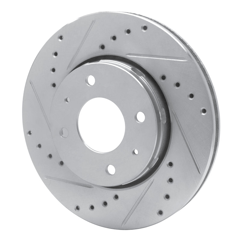 R1 Concepts R1 00-04 Volvo S40 Front Left Drilled & Slotted Silver Brake Rotor