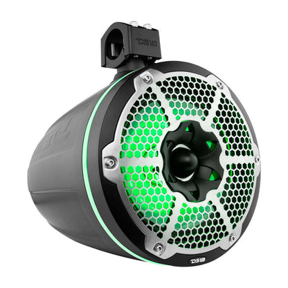 DS18 Marine And Powersports Towers w/ Built In 10in 1in Driver 300 Watts RMS RGB LED Lights Black