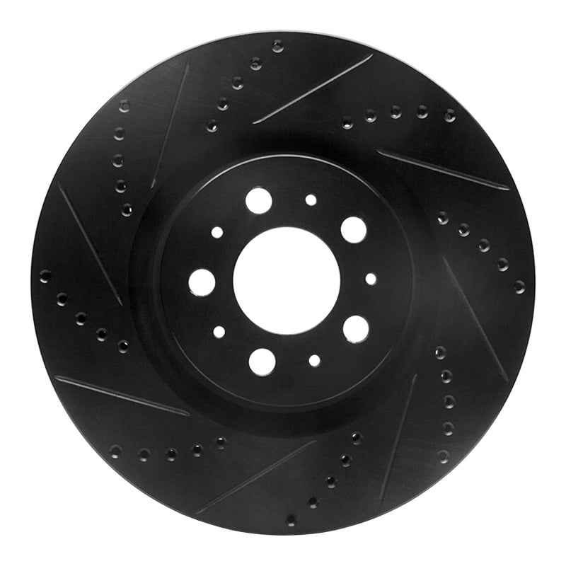 R1 Concepts R1 04-07 Volvo S60 Front Left Drilled & Slotted Black Brake Rotor