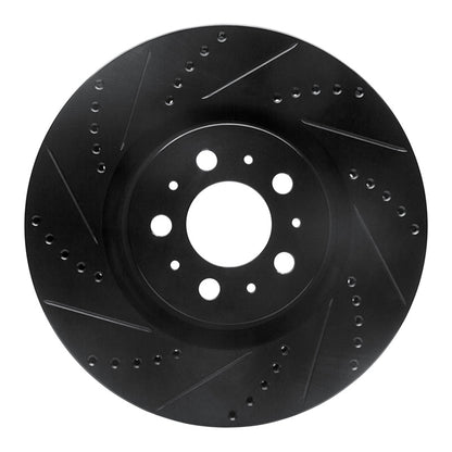 R1 Concepts R1 04-07 Volvo S60 Front Left Drilled & Slotted Black Brake Rotor
