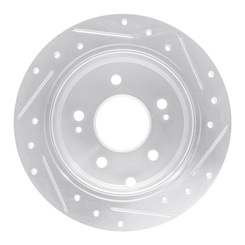 R1 Concepts R1 04-12 Mitsubishi Eclipse Rear Left Drilled & Slotted Silver Brake Rotor