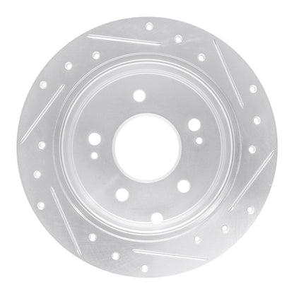 R1 Concepts R1 04-12 Mitsubishi Eclipse Rear Left Drilled & Slotted Silver Brake Rotor