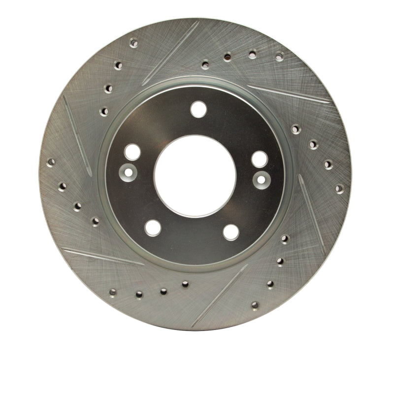 R1 Concepts R1 07-10 Hyundai Elantra Front Left Drilled & Slotted Silver Brake Rotor