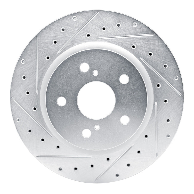 R1 Concepts R1 18-25 Lexus ES250 Front Left Drilled & Slotted Silver Brake Rotor