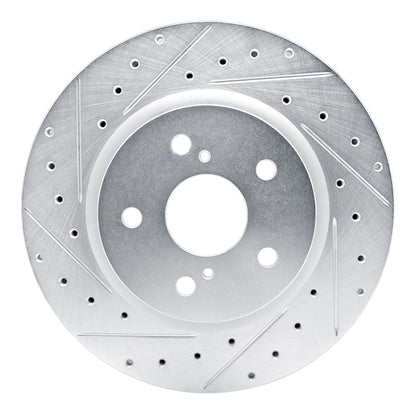 R1 Concepts R1 18-25 Lexus ES250 Front Left Drilled & Slotted Silver Brake Rotor