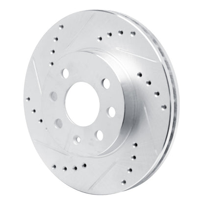 R1 Concepts R1 99-99 Daewoo Nubira Front Left Drilled & Slotted Silver Brake Rotor