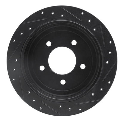 R1 Concepts R1 97-04 Ford F-150 RWD Rear Left Drilled & Slotted Black Brake Rotor