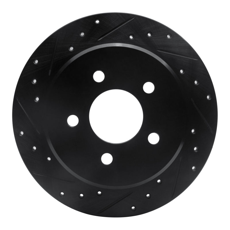 R1 Concepts R1 91-95 Ford Crown Victoria Rear Left Drilled & Slotted Black Brake Rotor