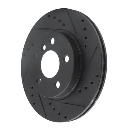 R1 Concepts R1 14-21 BMW i3 Front Right Drilled & Slotted Black Brake Rotor