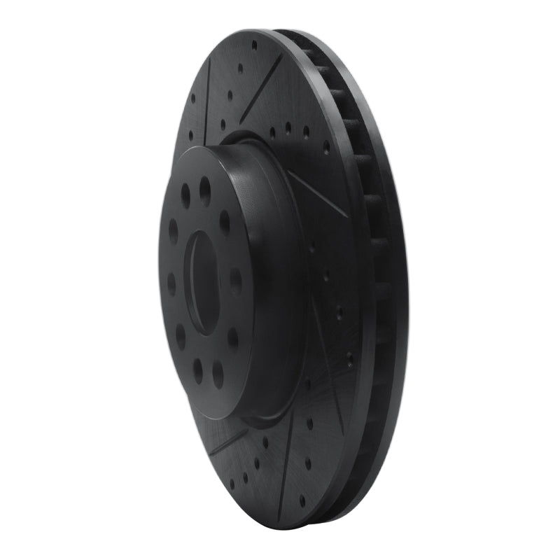 R1 Concepts R1 14-20 Cadillac CTS Front Left Drilled & Slotted Black Brake Rotor