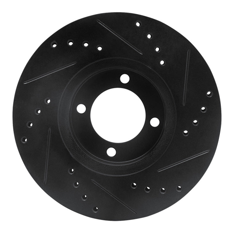 R1 Concepts R1 84-87 Toyota Corolla (US/Canada) Front Left Drilled & Slotted Black Brake Rotor
