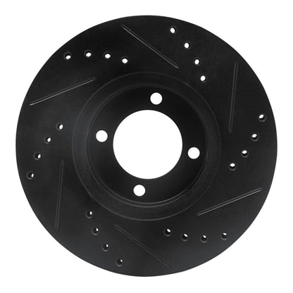 R1 Concepts R1 84-87 Toyota Corolla (US/Canada) Front Left Drilled & Slotted Black Brake Rotor