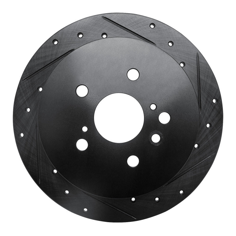 R1 Concepts R1 09-15 Toyota Venza Rear Right Drilled & Slotted Black Brake Rotor