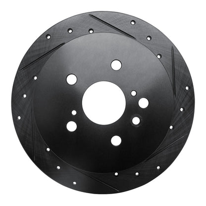R1 Concepts R1 09-15 Toyota Venza Rear Right Drilled & Slotted Black Brake Rotor