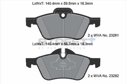 PAGID Racing T8020SP2001 STREET+ Brake Pads